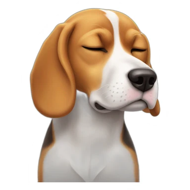 beagle sticking tongue half out while sleeping sticker