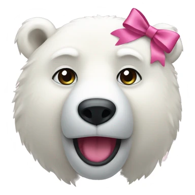 A polar bear with a pink bow  sticker