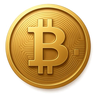 Create a new bitcoin coin variation with a transparent background, maintaining the coin's iconic bitcoin symbol and golden color, with a polished and modern look. sticker