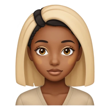 Black girl with beige concealer sticker