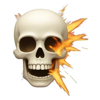 Skelet with explosion on head  sticker