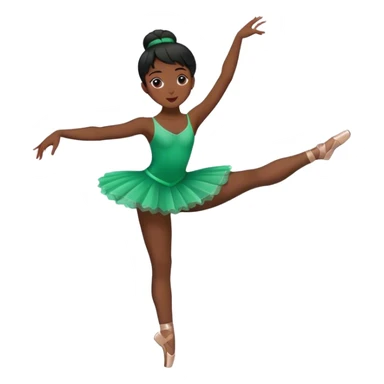 Black girl doing ballet in green for free sticker