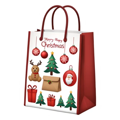 christmas paper lunch bag sticker