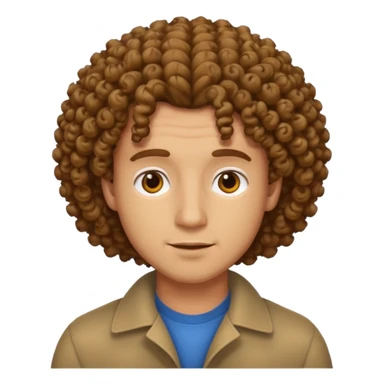 men's curly hair sticker
