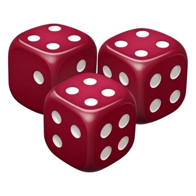 two dices in with burgundy red heart details sticker