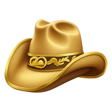 Cowboy hat with gold trimming  sticker
