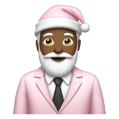 Santa wearing a light pink suit and hat sticker