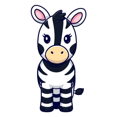 cute cartoon zebra sticker