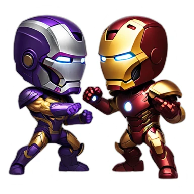 Iron man vs thanos Fighting sticker