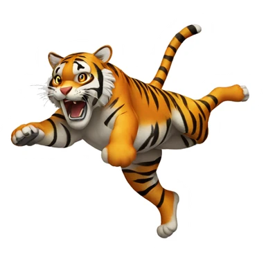 tiger jumping sticker