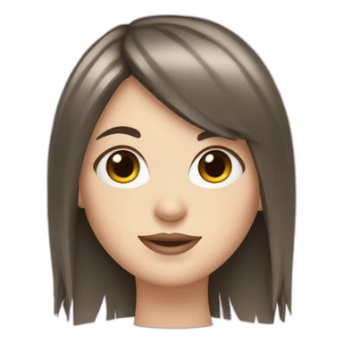 white girl brunette with fringe sticker