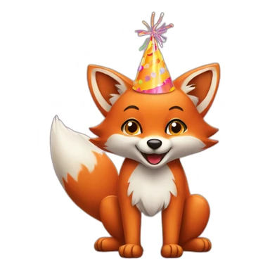 fox celebrating birthday sticker