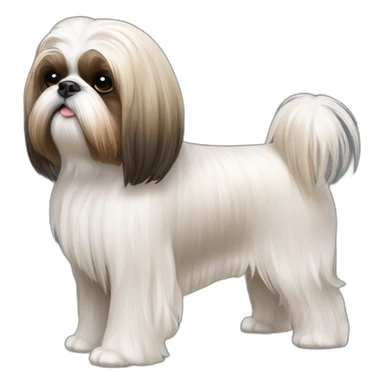 Dog Shih Tzu with long wool full-height  sticker