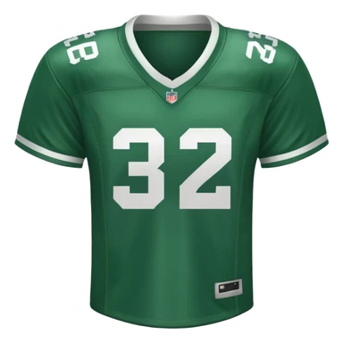 Green American Football jersey with the number 32 on it sticker