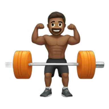 man working out in gym with music sticker