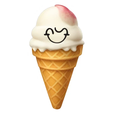 Ice cream with a smiley face sticker