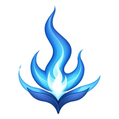 I need a realistic blue flame spreading emoji sticker