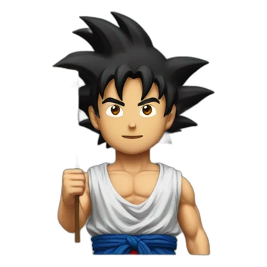 goku holding an ecuadorian flag sticker