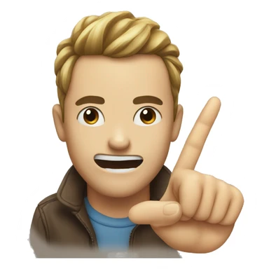 biting finger while smirking sticker