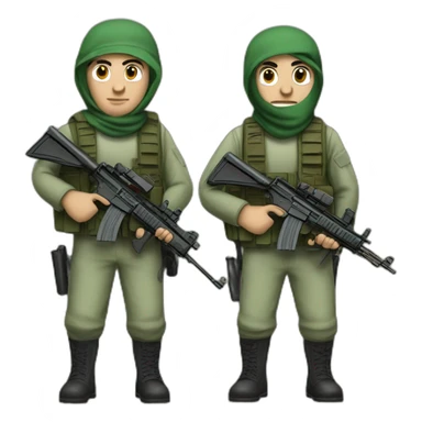 hamas and israeli fighters with rifles sticker