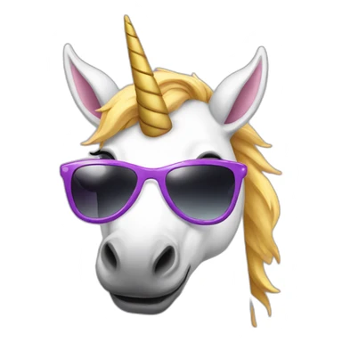 unicorn with sunglasses sticker