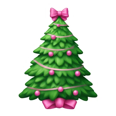 Christmas tree with pink bow sticker