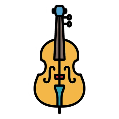 colored double bass musical instrument icon sticker