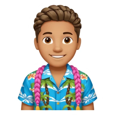 boy with chunky braids, tourist sticker