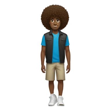 Brown male, big afro ,vv necklace,Nike shoes  sticker