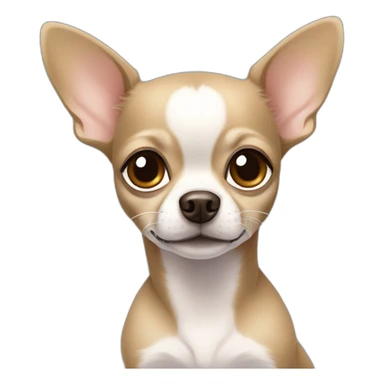 girly chihuahua colour khaki with a white line in her head sticker