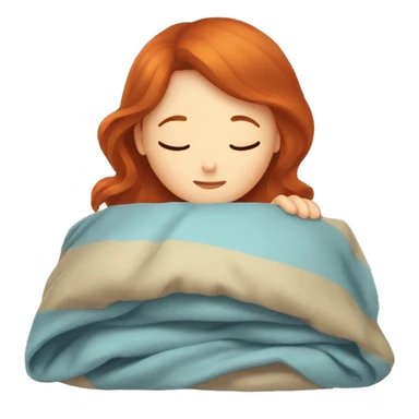 redhead girl sleeping with a blanket  sticker