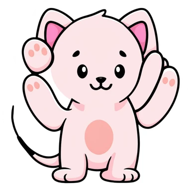 light pink paw sticker