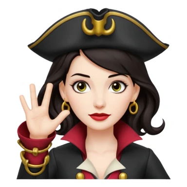 captain hook female dark hair hook hand sticker