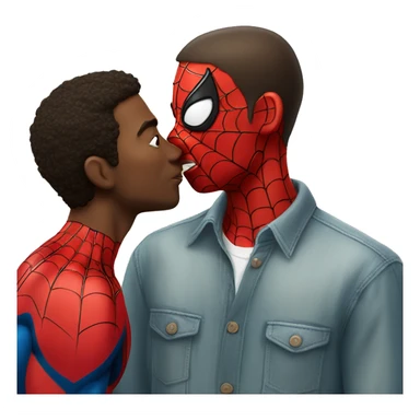 Guy kissing Spider-Man sticker