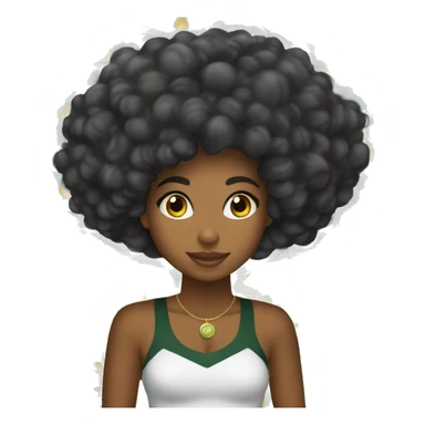 Mulher preta cabelo afro tocando bandolim escrito atrás clube do choro de Brasília. sticker