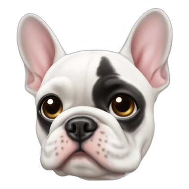 White FRENCH BULLDOg with manicure sticker