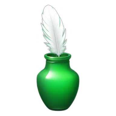green inkpot white feather sticker