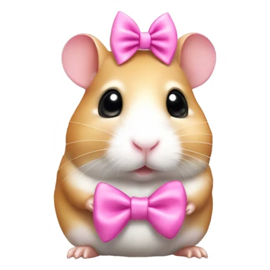 Coquette hamster wearing pink bow sticker