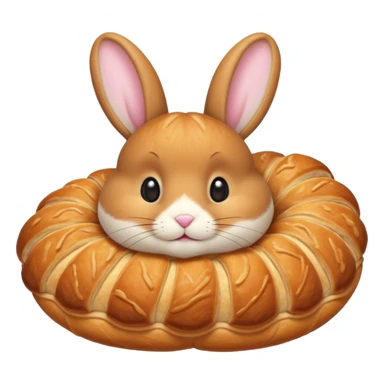 bunny inside croissant sticker