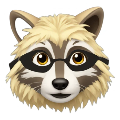 racoon with a blonde curly mullet hairstyle sticker