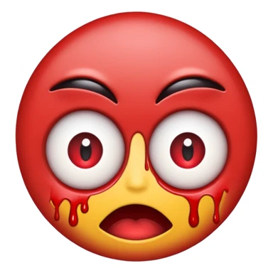 Standard emoji but with bleeding eyes sticker