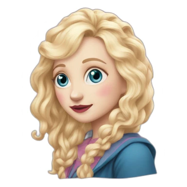 Luna lovegood qui fait un bisou sticker