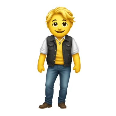 Yellow flirty emoji with garment in hand sticker