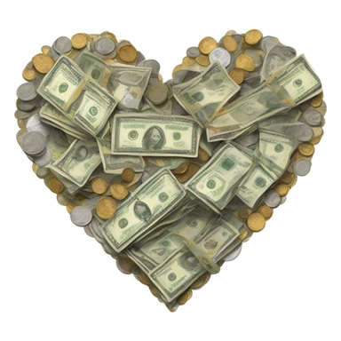 Heart made of money  sticker