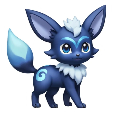 Shiny snowy pastel Nebulae Noibat-Meowstic-Umbreon-Fakémon-hybrid-creature (full body)  sticker