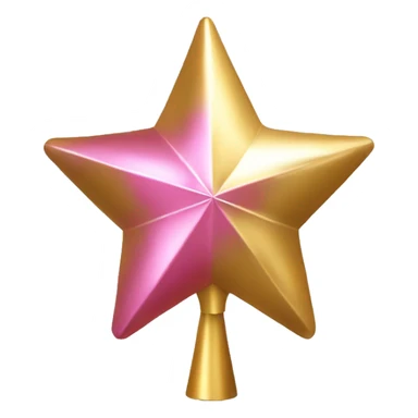 Isolated Realistic metallic pink and gold tree topper. sticker