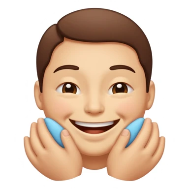 I want an overly excited face that says “I am so excited, I cannot contain. With eyes tightly squeezed closed together and a big grin emoji. With no  eyes  sticker