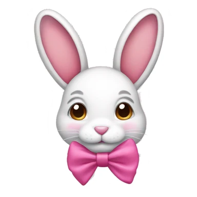 pink bunny with a bow sticker