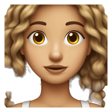 Une fille avec des cheveux brun ondule et des yeux brun  sticker