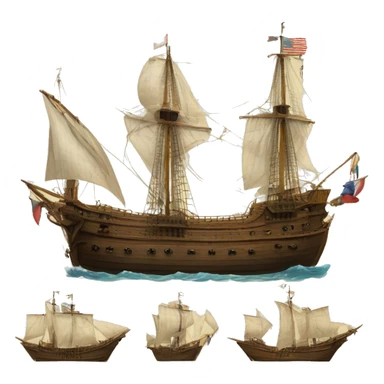 Corvette ship XVII century sticker